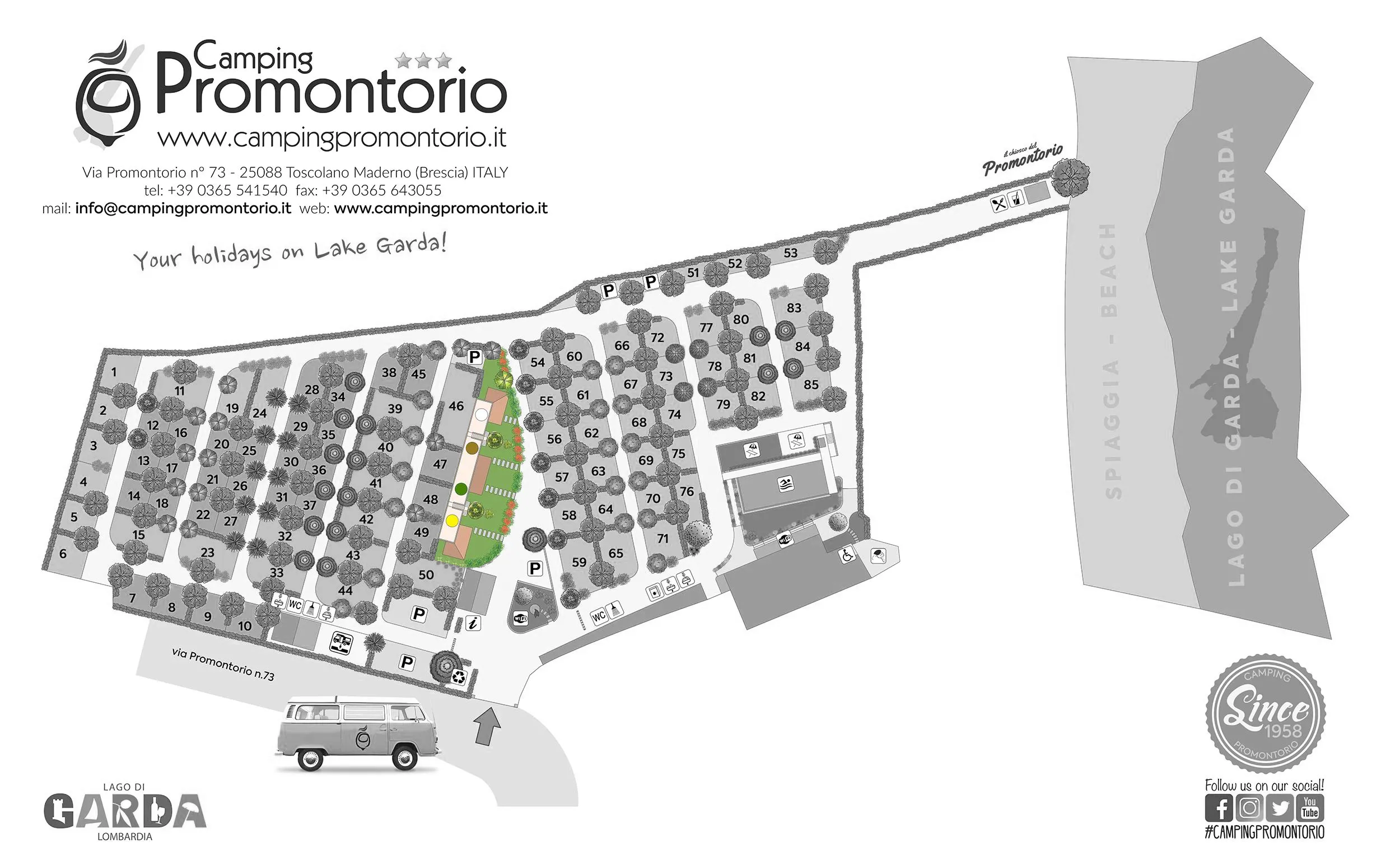 Mappa del camping Promontorio