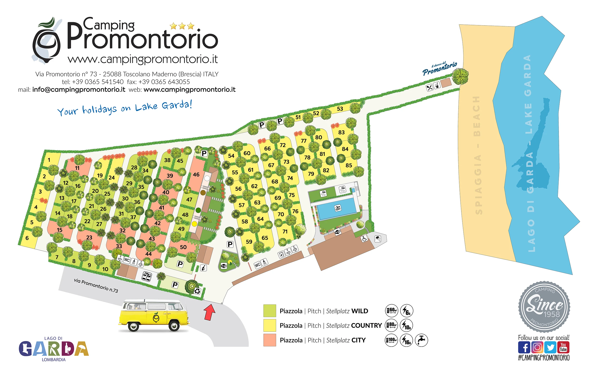 Mappa del camping Promontorio