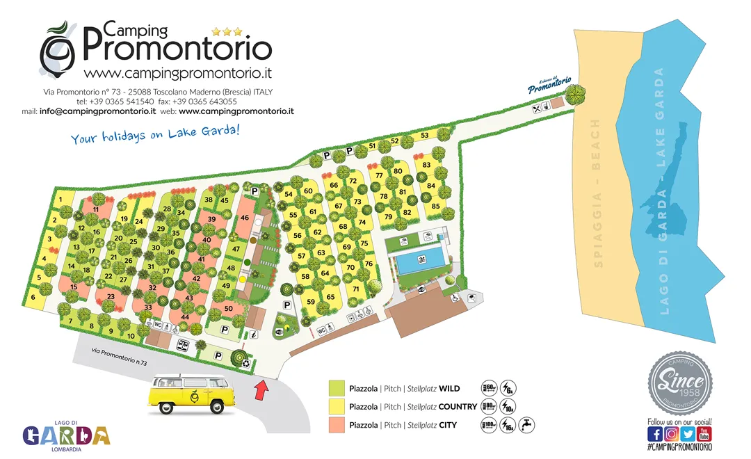 Mappa del camping Promontorio